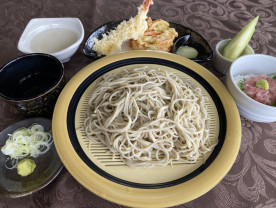 天ざる蕎麦<span class="orange">NEW!5月~ </span>追加550円(デザートは日替わり)