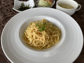 明太子パスタ <span class="orange">NEW!9月~ </span>追加なし